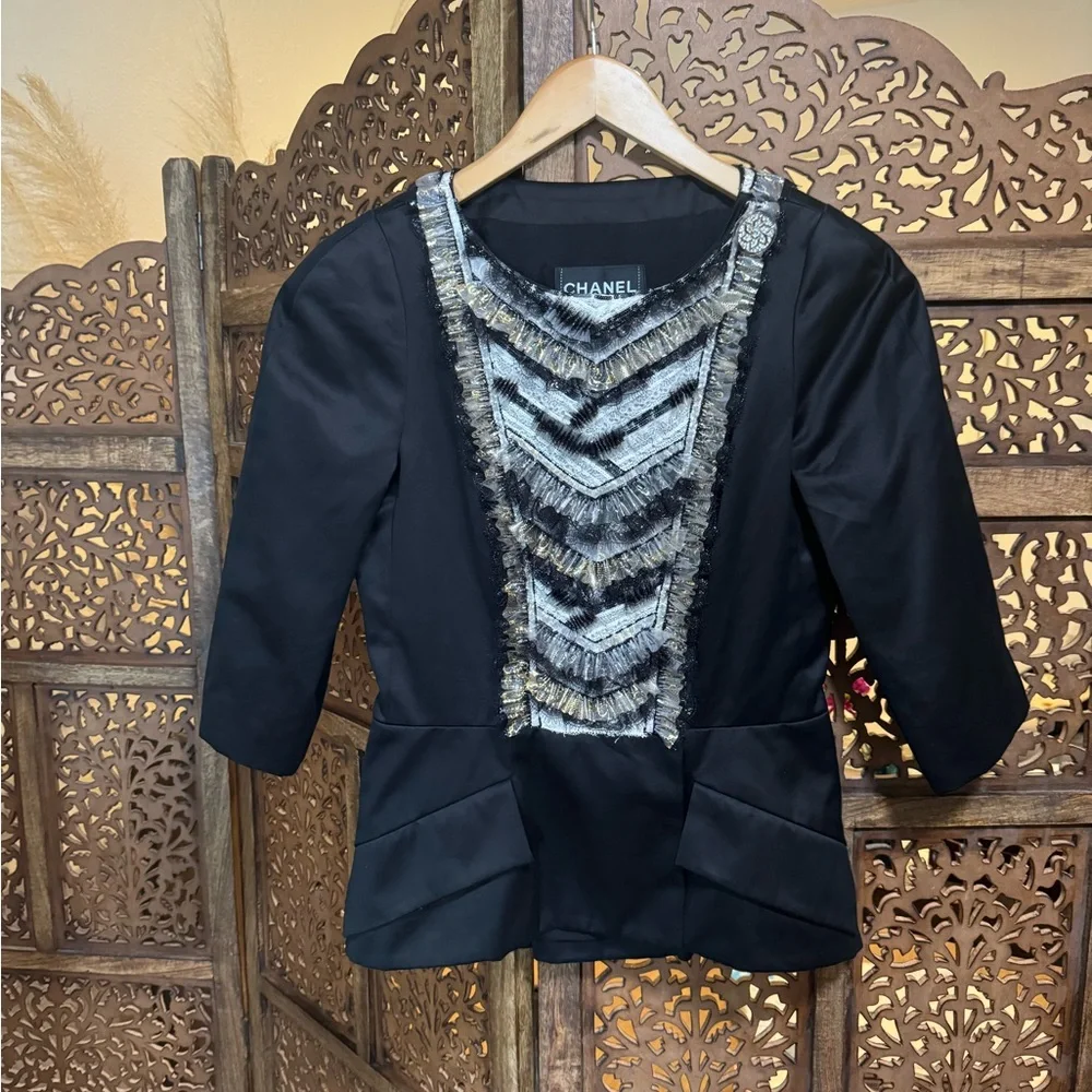 Chanel Black Jacket Runway 38 US 6
